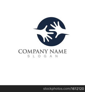 Hand care logo and symbol vector