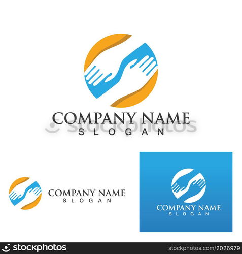 Hand care logo and symbol vector