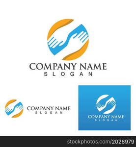 Hand care logo and symbol vector