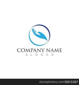 Hand care logo and symbol vector image