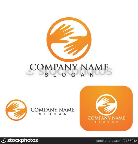 Hand care logo and symbol vector template