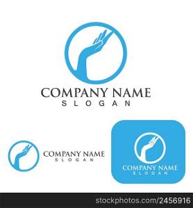 Hand care logo and symbol vector template