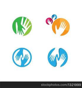 Hand care logo template vector icon illustration