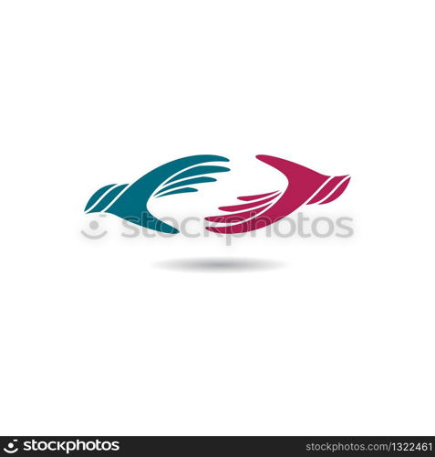 Hand care logo template vector icon illustration