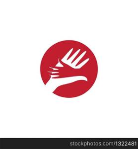 Hand care logo template vector icon illustration