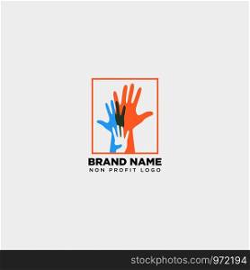 hand care non profit logo template vector illustration icon element isolated - vector. hand care non profit logo template vector illustration icon element