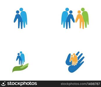 Hand care people logo vector illustration