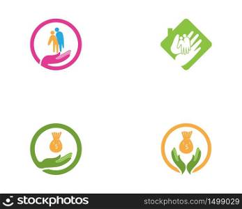Hand care people logo vector illustration