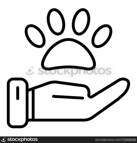 Hand care pet icon. Outline hand care pet vector icon for web design isolated on white background. Hand care pet icon, outline style