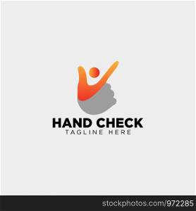 hand check approval community logo template vector illustration icon element isolated - vector. hand check approval community logo template vector illustration icon element