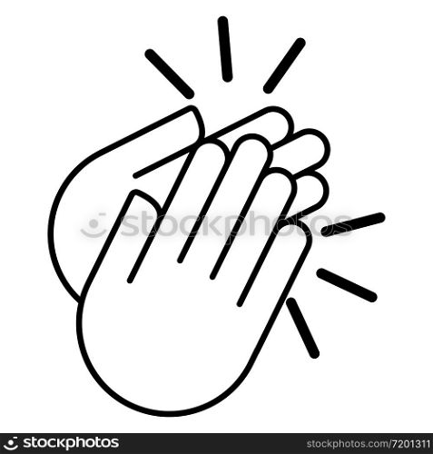 hand clap applaud icon white background vector illustration