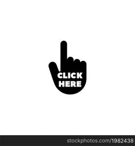 Hand Click. Flat Vector Icon illustration. Simple black symbol on white background. Hand Click sign design template for web and mobile UI element. Hand Click Flat Vector Icon
