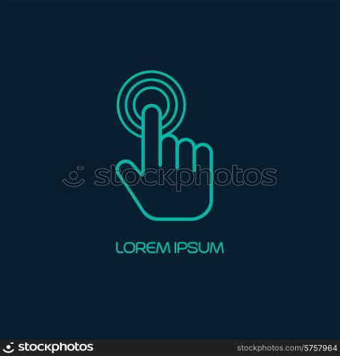 Hand click icon. Vector illustration EPS 10. Hand click icon. Vector illustration