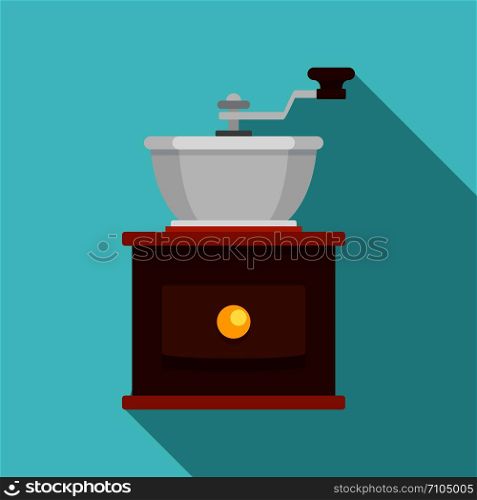 Hand coffee grinder icon. Flat illustration of hand coffee grinder vector icon for web design. Hand coffee grinder icon, flat style