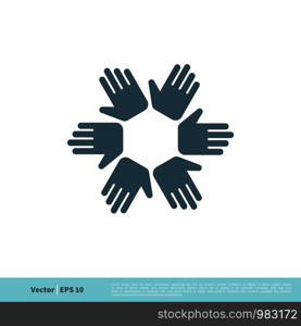 Hand Connections Icon Vector Logo Template Illustration Design. Vector EPS 10.
