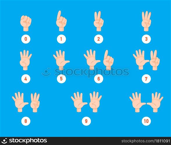 Hand count.finger and number, illustration vector