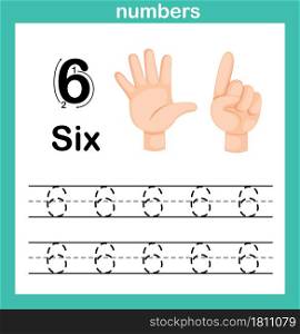 Hand count.finger and number; Number exercise illustration vector
