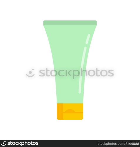 Hand cream tube icon. Flat illustration of hand cream tube vector icon isolated on white background. Hand cream tube icon flat isolated vector