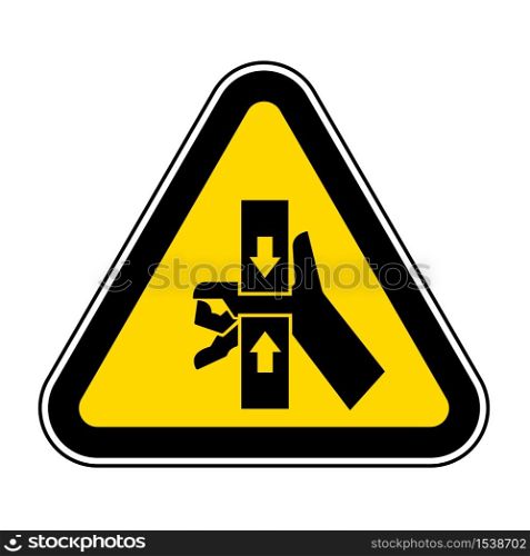 Hand Crush Force From Top And Bottom Symbol Sign, Vector Illustration, Isolate On White Background Label .EPS10