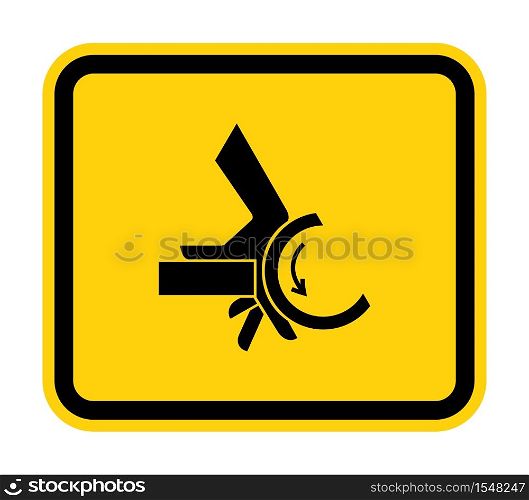 Hand Crush Roller Pinch Point Symbol Sign Isolate on White Background,Vector Illustration