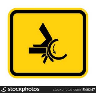 Hand Crush Roller Pinch Point Symbol Sign Isolate on White Background,Vector Illustration