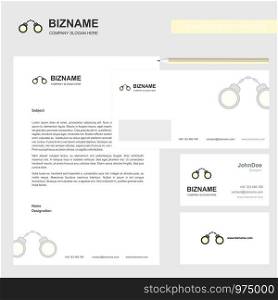 Hand cuffs Business Letterhead, Envelope and visiting Card Design vector template