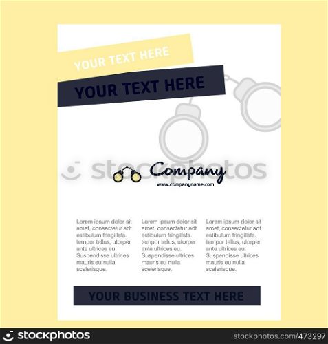Hand cuffs Title Page Design for Company profile ,annual report, presentations, leaflet, Brochure Vector Background