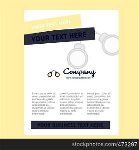 Hand cuffs Title Page Design for Company profile ,annual report, presentations, leaflet, Brochure Vector Background