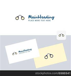 Hand cuffs vector logotype with business card template. Elegant corporate identity. - Vector