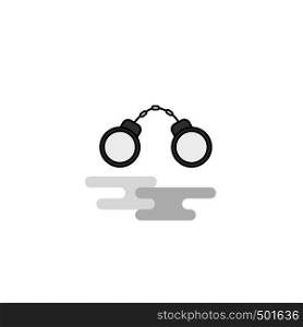 Hand cuffs Web Icon. Flat Line Filled Gray Icon Vector