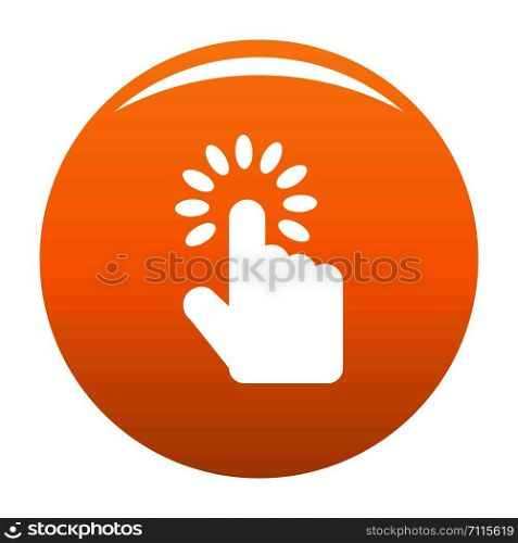 Hand cursor icon. Simple illustration of hand cursor vector icon for any design orange. Hand cursor icon vector orange
