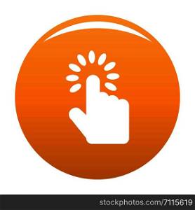 Hand cursor icon. Simple illustration of hand cursor vector icon for any design orange. Hand cursor icon vector orange