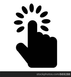 Hand cursor icon. Simple illustration of hand cursor vector icon for web. Hand cursor icon, simple black style