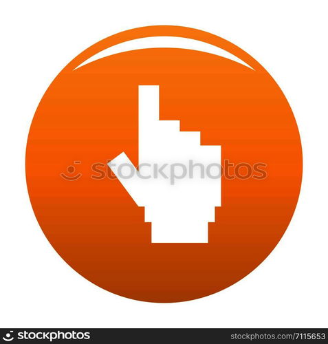 hand cursor pixel icon. Simple illustration of hand cursor pixel vector icon for any design orange. hand cursor pixel icon vector orange