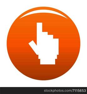 hand cursor pixel icon. Simple illustration of hand cursor pixel vector icon for any design orange. hand cursor pixel icon vector orange