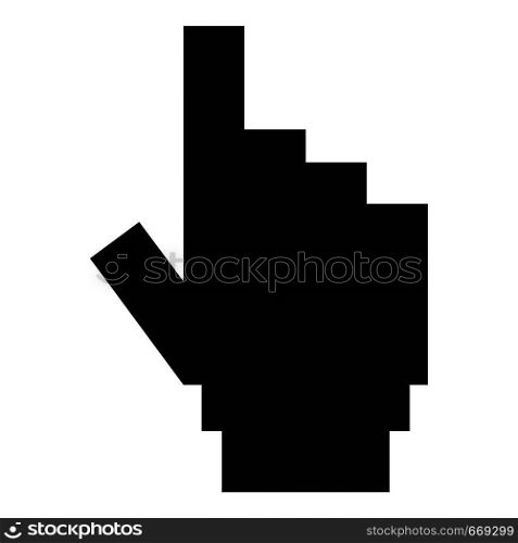 hand cursor pixel icon. Simple illustration of hand cursor pixel vector icon for web. hand cursor pixel icon, simple black style