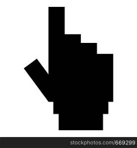 hand cursor pixel icon. Simple illustration of hand cursor pixel vector icon for web. hand cursor pixel icon, simple black style