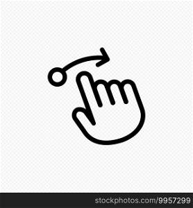Hand cursor touch screen gestures icon. Swipe to left, right and up icon. Vector on isolated white background. EPS 10.. Hand cursor touch screen gestures icon. Swipe to left, right and up icon. Vector on isolated transparent background. EPS 10