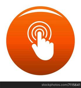 Hand cursor web icon isolated on white background for any design orange. Hand cursor web icon vector orange