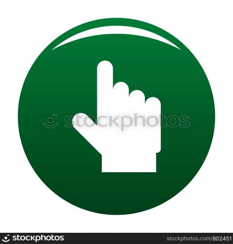 hand cursor website icon isolated on white background for any design green. hand cursor website icon vector green