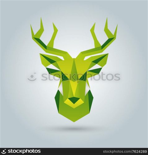 Hand deer of polygonal vector shapes.. Hand deer of polygonal vector shapes