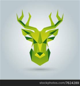 Hand deer of polygonal vector shapes.. Hand deer of polygonal vector shapes