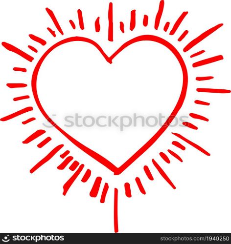 Hand draw Heart icon love sign design