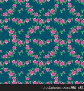Hand draw sakura branches with flowers. Abstract background floral seamless pattern. Botanical sakura flowers wallpaper. Vector illustration graphic design fashion, textile, wrapping, print. Pink blue