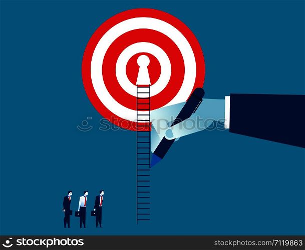 Hand draw way up for businessman to success. Concept business illustration