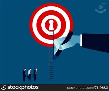 Hand draw way up for businessman to success. Concept business illustration