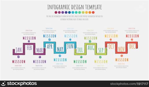 Hand drawing elements for Infographic can be used for all month presentation, workflow layout, diagram, number step up options.