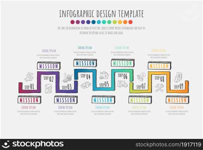 Hand drawing elements for Infographic can be used for Presentation, workflow layout, diagram, number step up options.