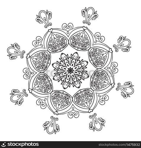 Hand drawing mandala element Vector illustration. The best for your design, textiles, posters, tattoos, corporate identity. Hand drawing mandala element