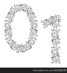 Hand drawing ornamental alphabet. Letter 01